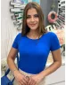   Top basic din material extra elastic, cu decolteu rotund. (Recomandat pentru mărimile S-L.)