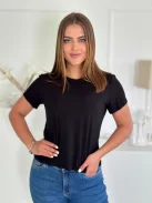 Top basic cu aspect de bumbac