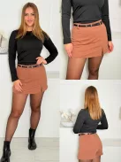 Fustă-pantalon cochetă cu curea