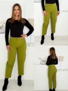 Pantaloni cocheți cu talie înaltă