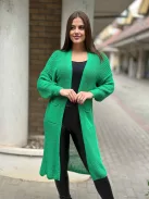Cardigan tricotat lung cu buzunare