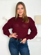 Pulover tricotat moale și gros