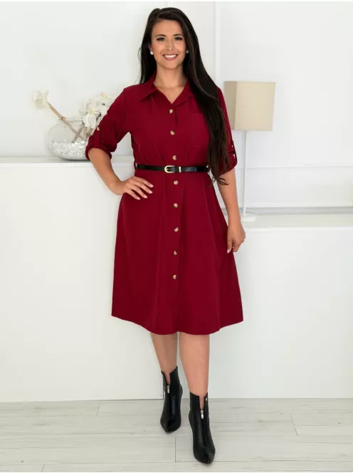 Rochie tip cămașă, vaporoasă, cu curea