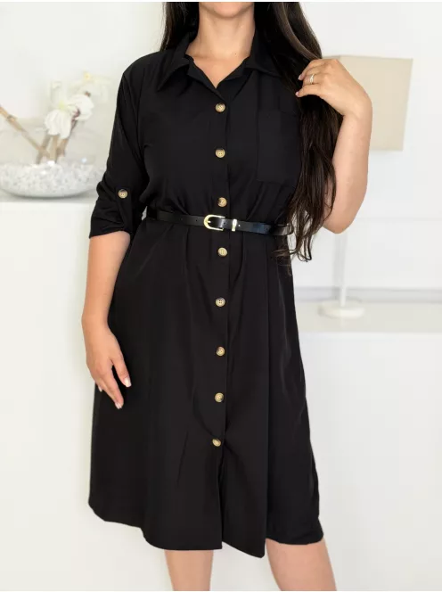 Rochie tip cămașă, vaporoasă, cu curea