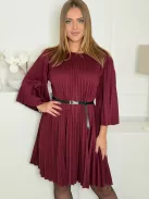 Rochie plisată cu fundă la spate