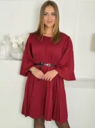Rochie plisată cu fundă la spate