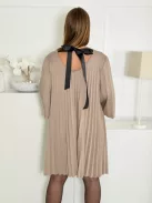 Rochie plisată cu fundă la spate