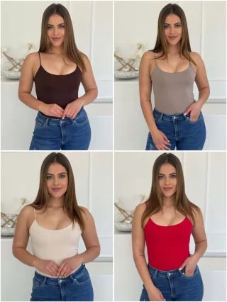 Top premium basic din lycra, cu bretele