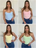 Top premium basic din lycra, cu bretele