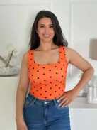 Top premium din lycra cu imprimeu
