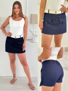 Fustă-pantalon extra elastică, cu aspect de denim