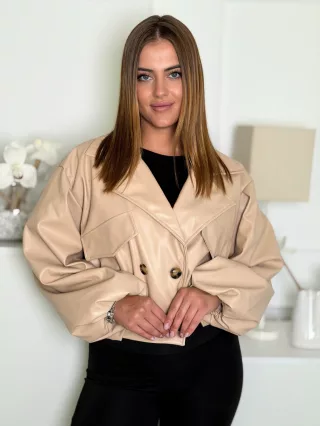 Geacă oversize din piele ecologică