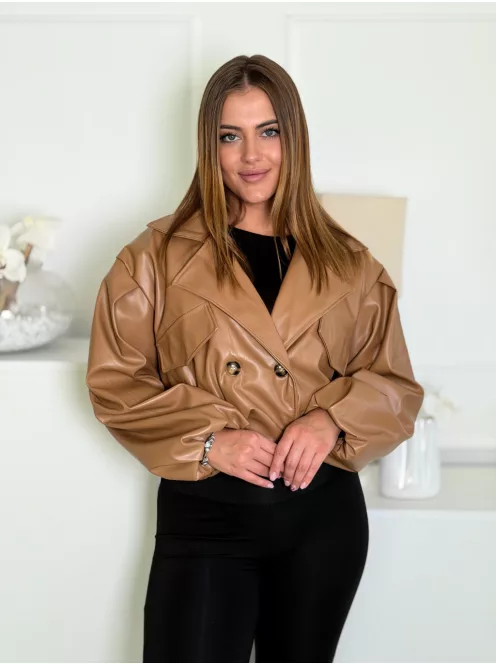 Geacă oversize din piele ecologică