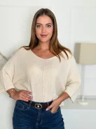 Bluză croșetată cu decolteu în V
