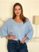 Bluză croșetată cu decolteu în V