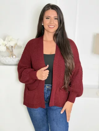 Cardigan tricotat cu buzunare