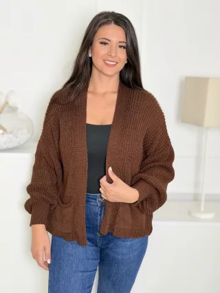 Cardigan tricotat cu buzunare