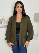 Cardigan tricotat cu buzunare