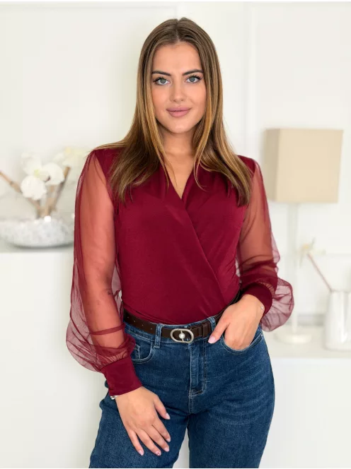 Body petrecut cu inserție din tul