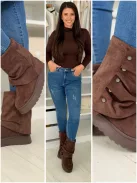 Cizme cu aspect de piele întoarsă