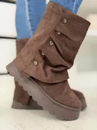 Cizme cu aspect de piele întoarsă