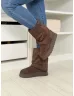 Cizme cu aspect de piele întoarsă