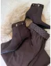 Botine cu toc cui și aspect de piele întoarsă