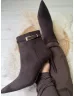 Botine cu toc cui și aspect de piele întoarsă