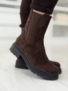 Botine cu aspect de piele întoarsă