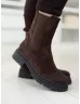 Botine cu aspect de piele întoarsă