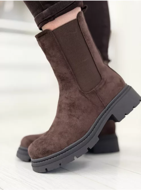 Botine cu aspect de piele întoarsă
