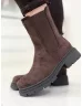 Botine cu aspect de piele întoarsă