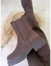 Botine cu aspect de piele întoarsă