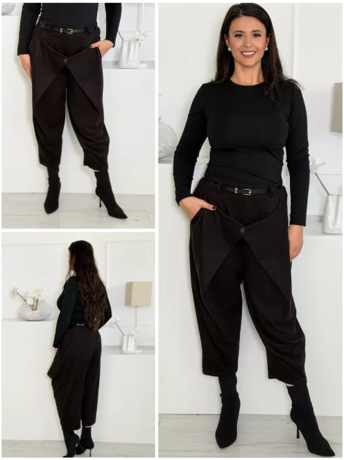 Pantaloni de iarnă cu nasturi și curea