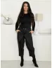 Pantaloni de iarnă cu nasturi și curea