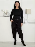 Pantaloni de iarnă cu nasturi și curea