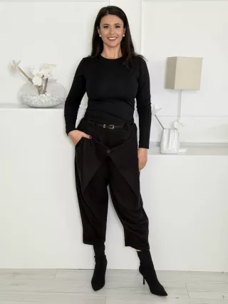 Pantaloni de iarnă cu nasturi și curea