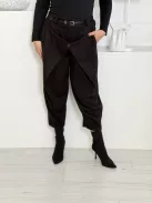 Pantaloni de iarnă cu nasturi și curea