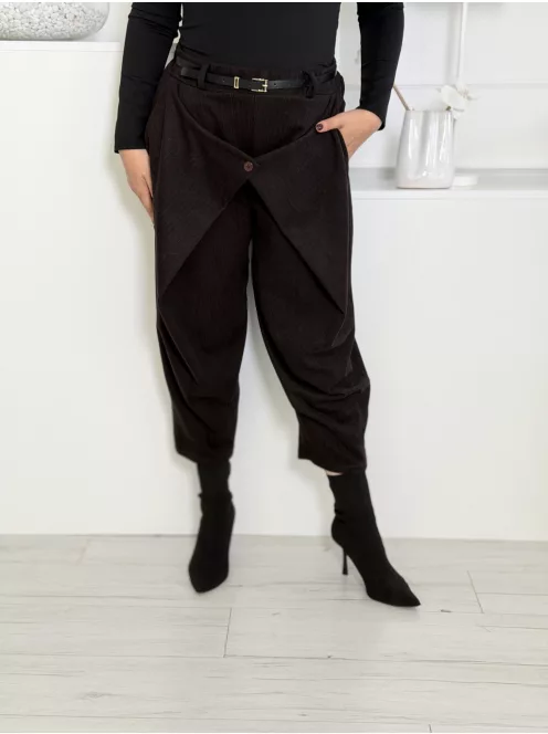 Pantaloni de iarnă cu nasturi și curea
