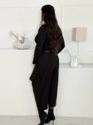 Pantaloni de iarnă cu nasturi și curea